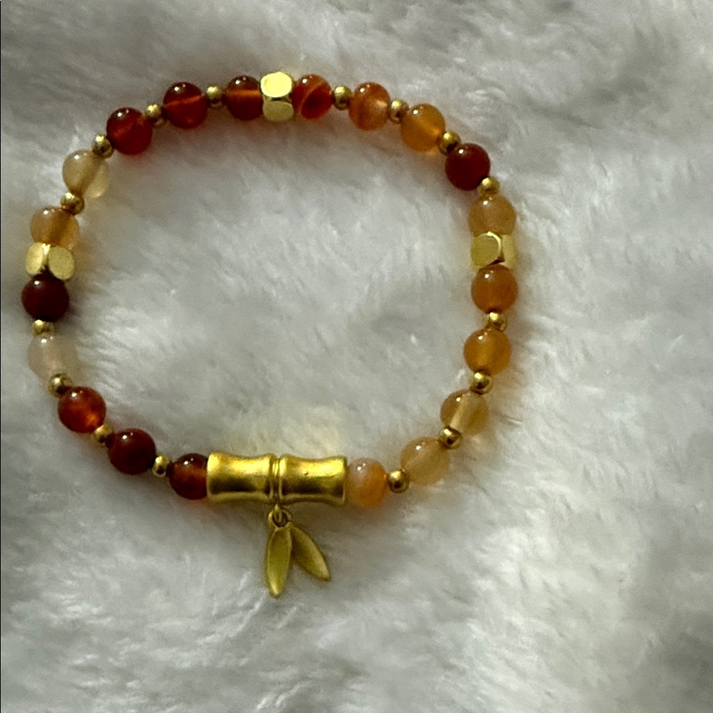 Elegant Gold and Brown Beaded Bracelet